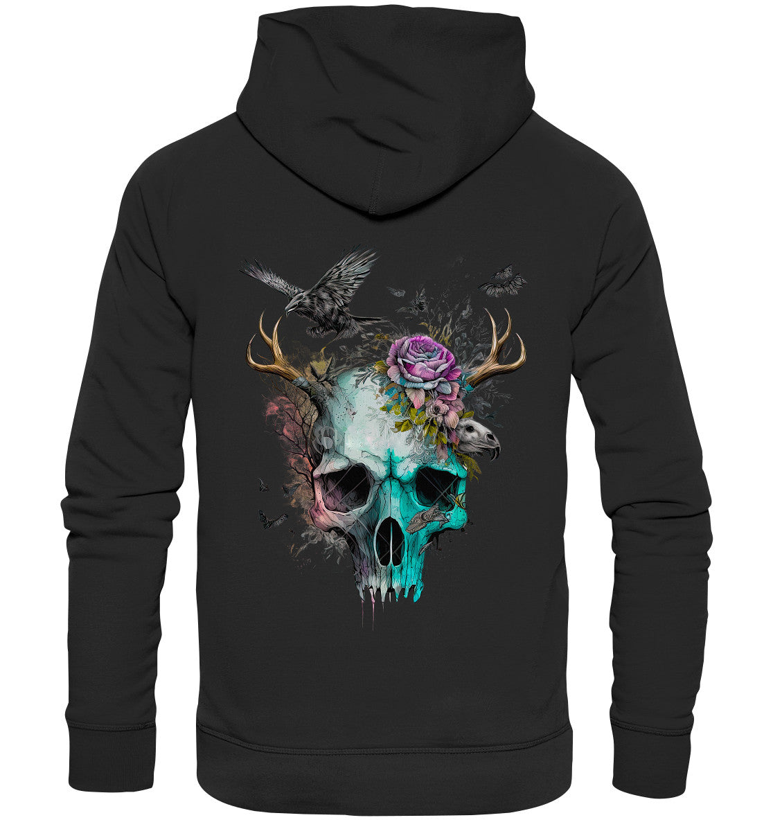 Flowerskull Art  I - Organic Hoodie