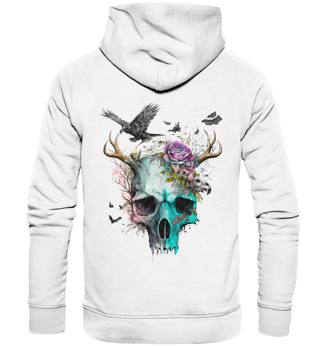 Flowerskull Art  I - Organic Hoodie