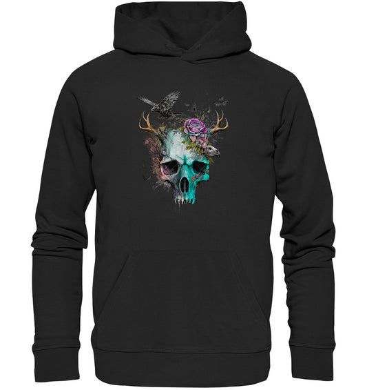 Flowerskull Art I - Organic Hoodie