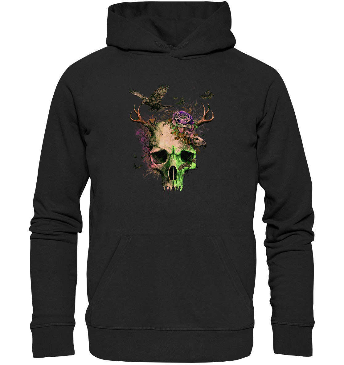 Flowerskull Art II - Organic Hoodie