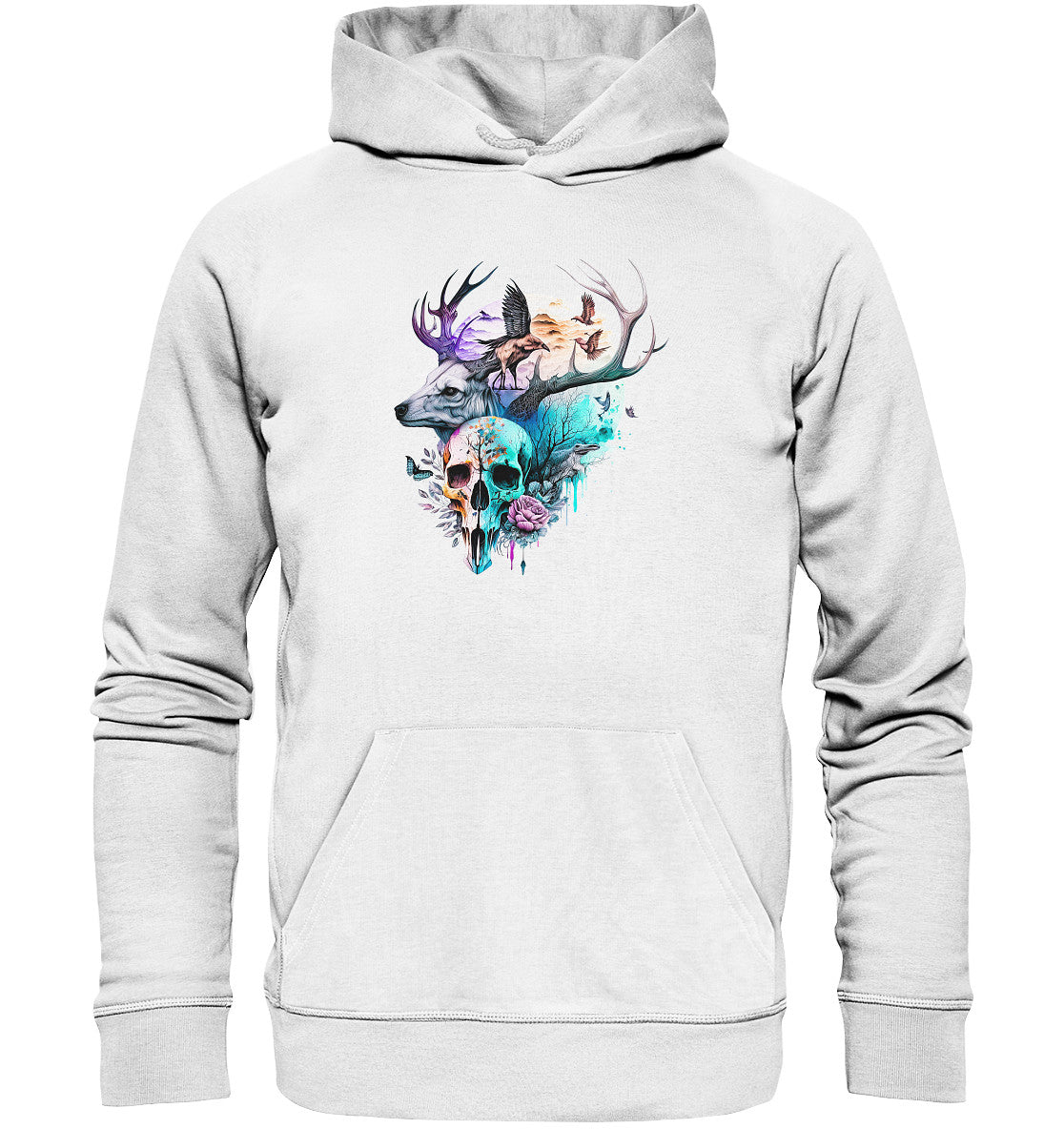 Flowerskull Art III - Organic Hoodie