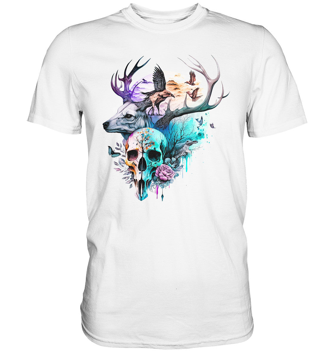 Flowerskull Art III - Premium Shirt