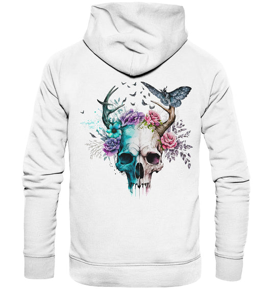 Flowerskull Backcover Art  V - Organic Hoodie