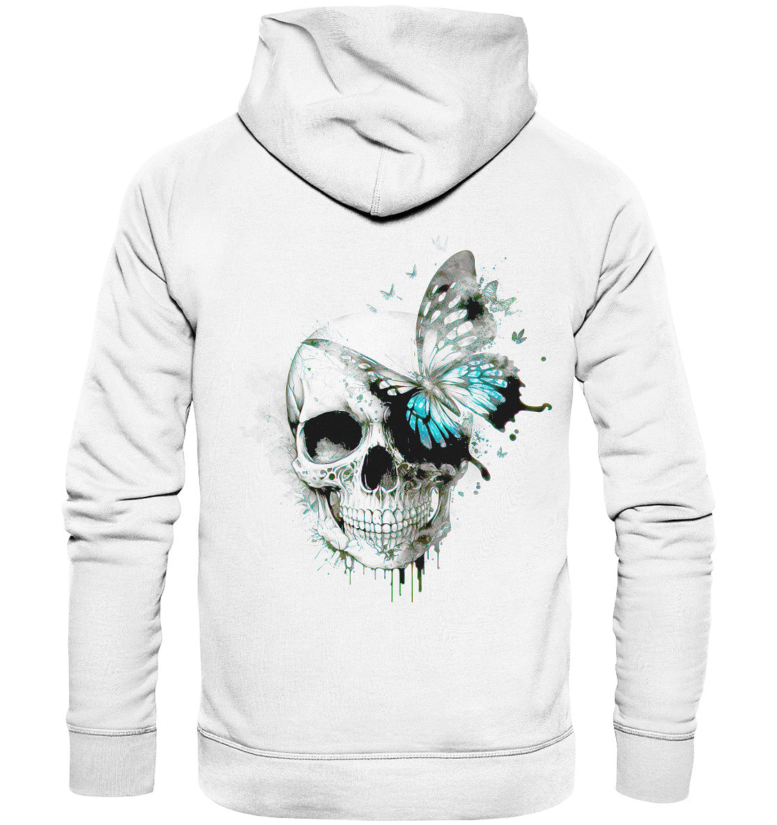 Flowerskull Backcover Art  IV - Organic Hoodie