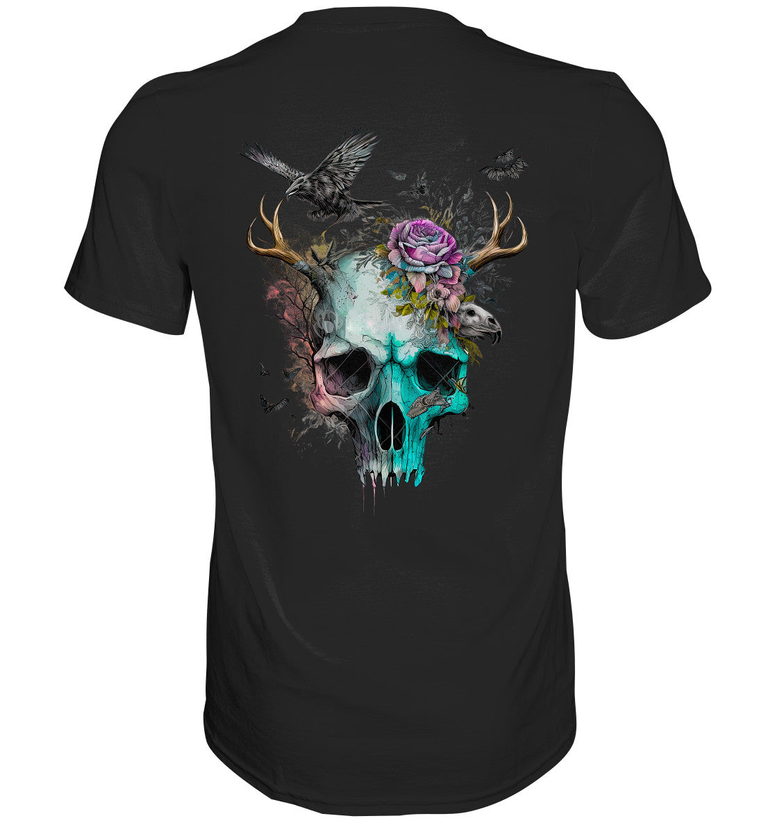 Flowerskull Backcover Art  I - Premium Shirt