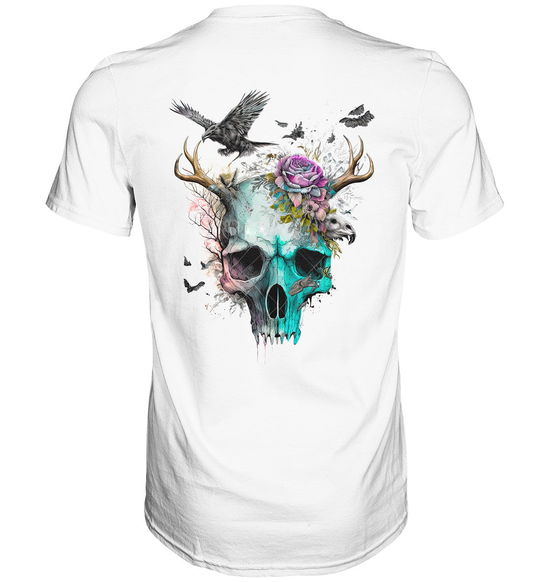 Flowerskull Backcover Art  I - Premium Shirt