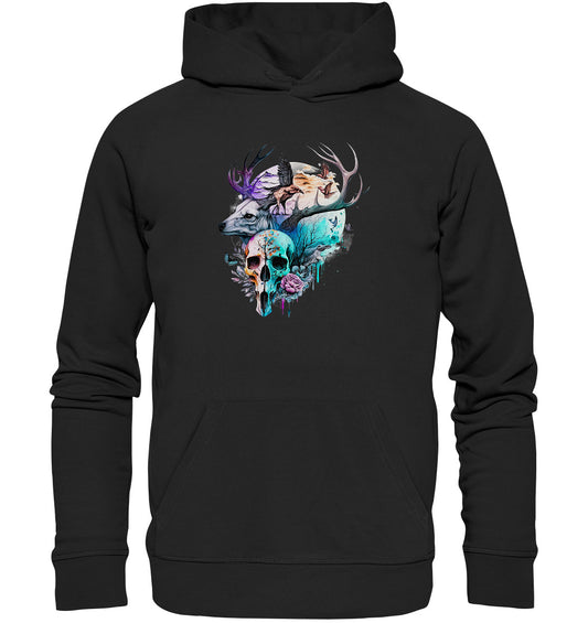 Flowerskull Art III - Organic Hoodie