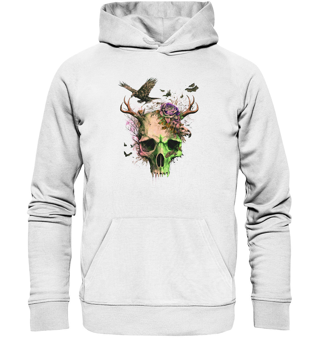 Flowerskull Art II - Organic Hoodie