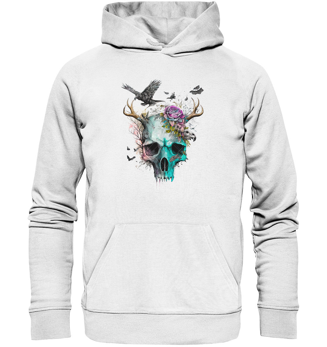 Flowerskull Art I - Organic Hoodie