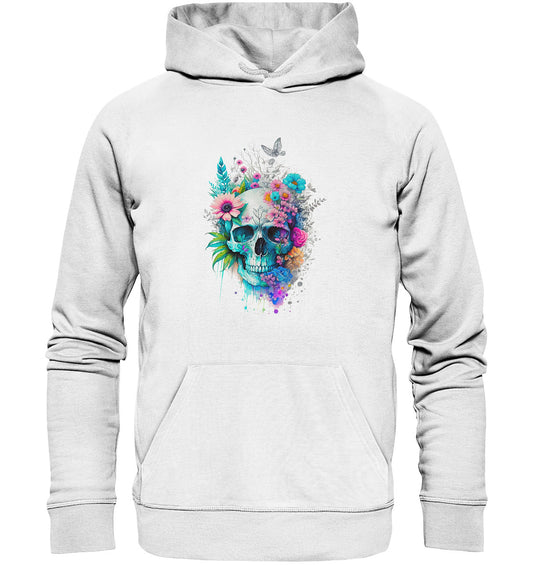 Flowerskull Art VI - Organic Hoodie