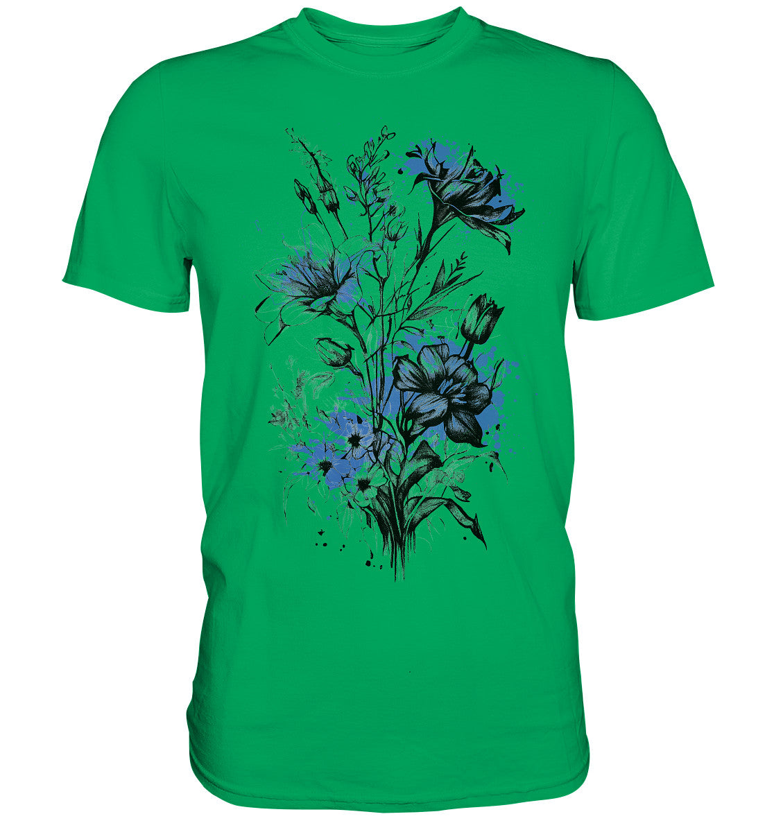 Flowers Cornflowerblue spots  - Premium Shirt