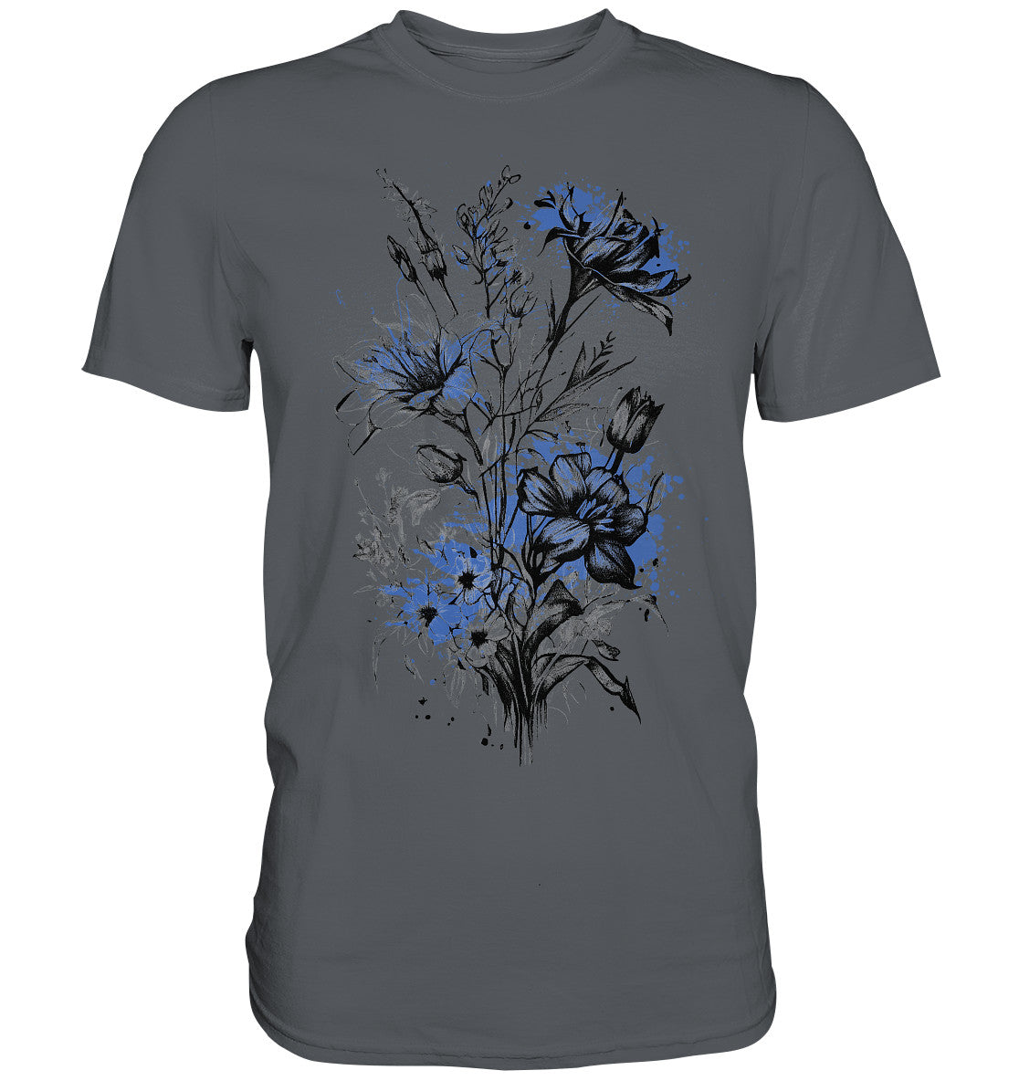 Flowers Cornflowerblue spots  - Premium Shirt