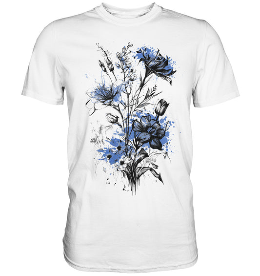 Flowers Cornflowerblue spots  - Premium Shirt